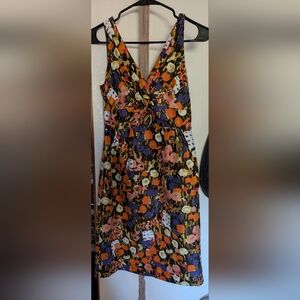 JCrew Floral Print Silk Dress